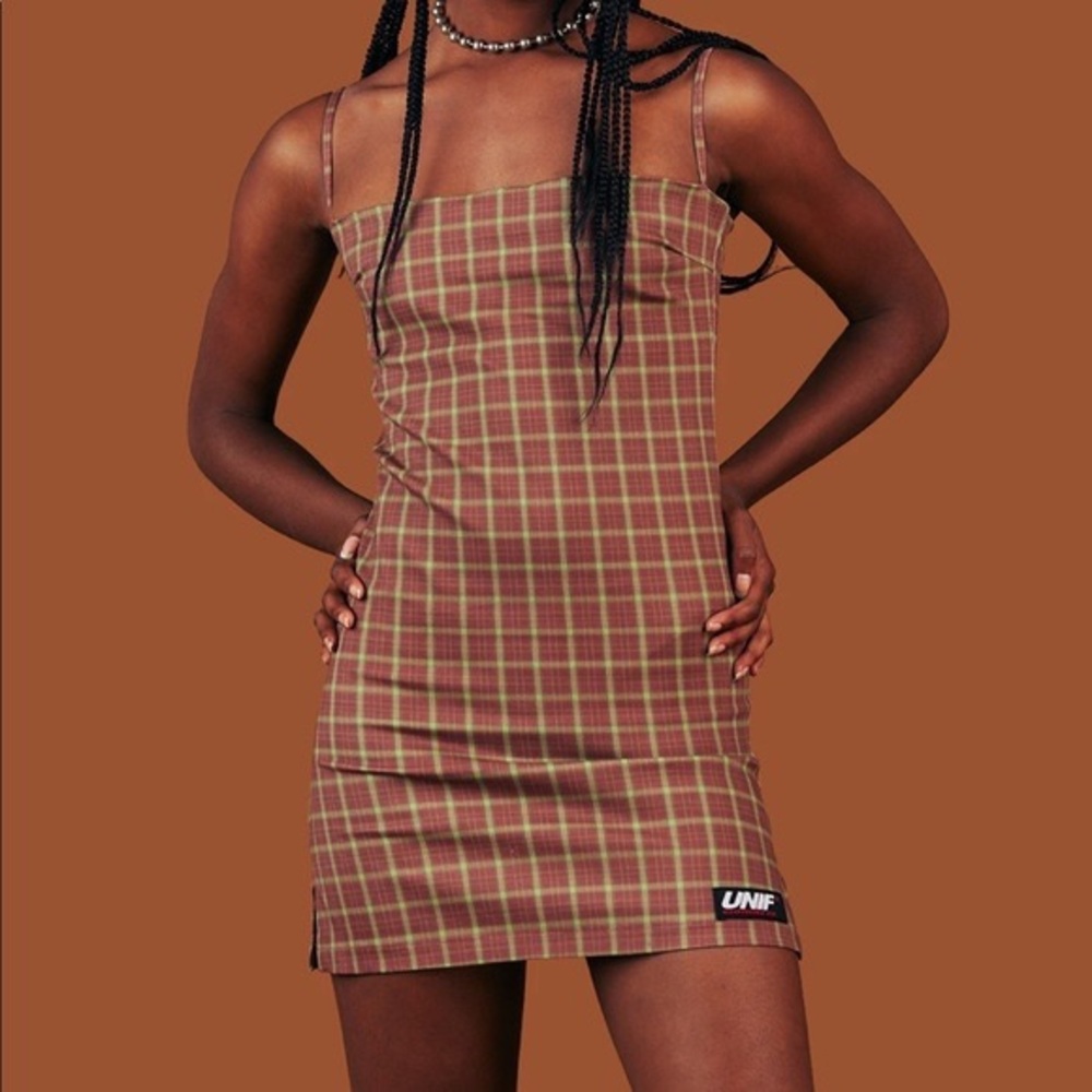 UNIF Plaid Oren Dress Size L